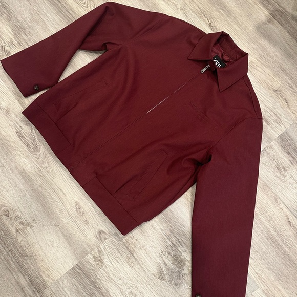 Zara Burgundy Trench Coat - Picture 1 of 3